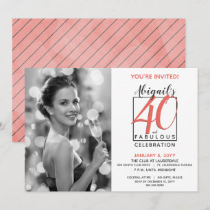 Invitation 40 et fabuleux n'importe quel nombre Anniversaire