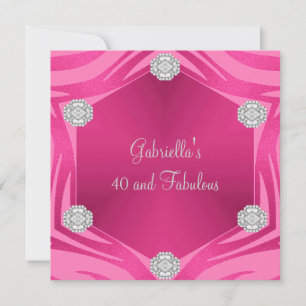 Invitation 40 & Fabuleux bijou animal exotique rose Anniversa