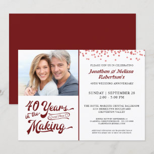 Invitation 40e Anniversaire 40 ANS DE FABRICATION Rubis