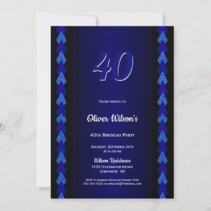 Invitation 40e anniversaire Black and Blue Party