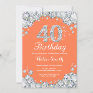 Invitation 40e anniversaire Corail et Diamant Argenté