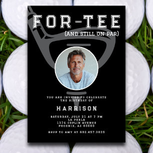 Invitation 40e anniversaire de fête Photo moderne Golf Noir