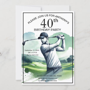 Invitation 40e Anniversaire de la fête de golf par Adult Golf