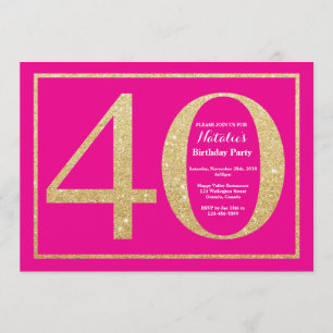 Invitation 40e anniversaire de la Parties scintillant Hot Pin