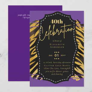 Invitation 40e anniversaire de la Parties scintillant Poster