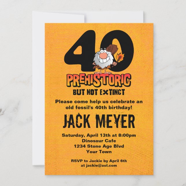 Invitation 40e anniversaire de la préhistoire (Devant)