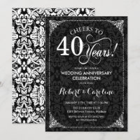 40e anniversaire de mariage - Damassé noir et blan