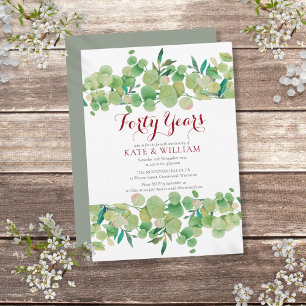 Invitation 40e anniversaire de mariage de rubis Chic Greenery