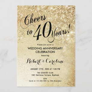 Invitation 40e anniversaire de mariage en or