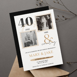 Invitation 40e anniversaire de mariage Hier et aujourd'hui 40