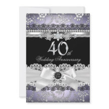 40e anniversaire de mariage perle argent violet en