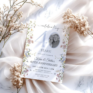 Invitation 40e anniversaire de Wildflower Photo