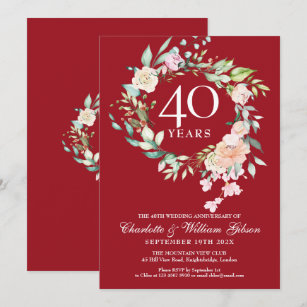 Invitations Faire Part Cartes Anniversaire Mariage 45 Ans Zazzle Ca
