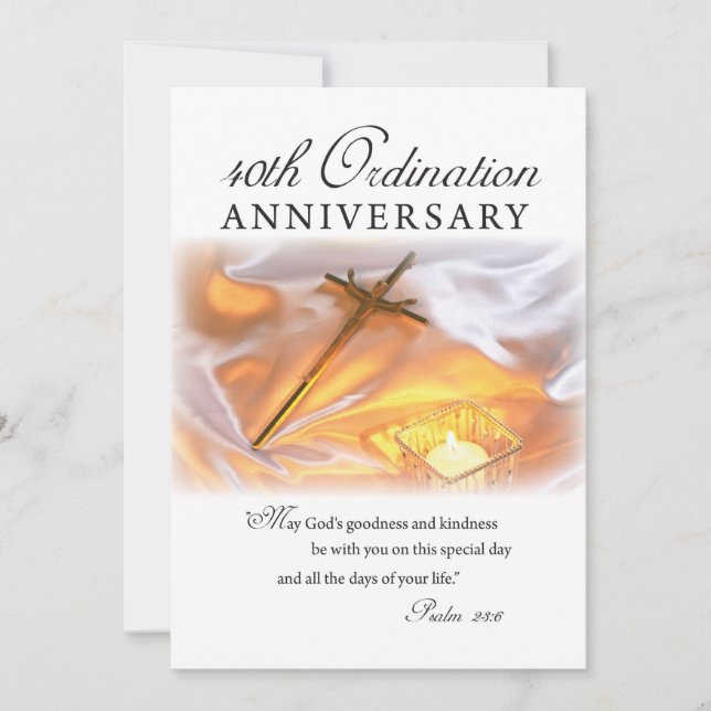 Invitation 40e anniversaire d'ordination, Croix, P (Devant)