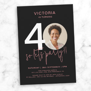 Invitation 40e anniversaire du Black Pink moderne