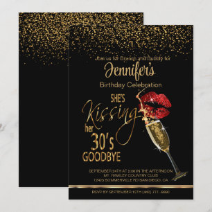 Invitation 40e anniversaire - Elle embrasse ses 30's Goodbye