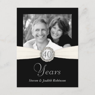 Invitation 40e anniversaire - Faux Pocket Style - PETIT