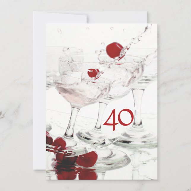 Invitation 40e anniversaire fête PERSONNALISER majeure (Devant)