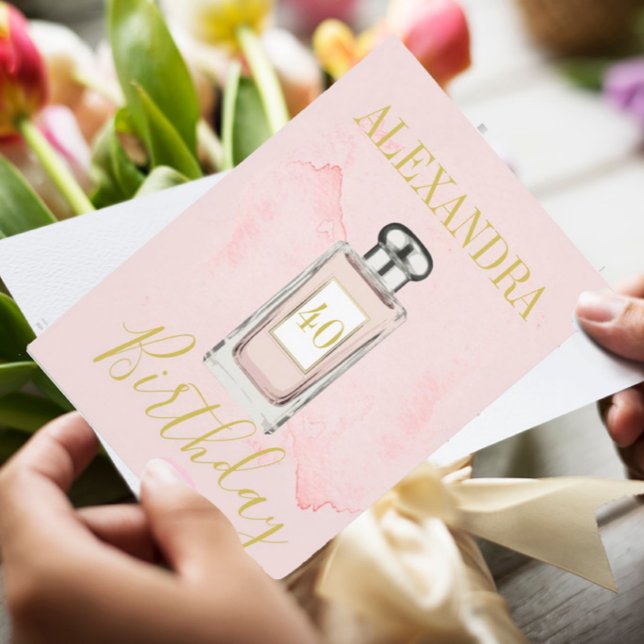 Invitation 40e Anniversaire Français Chic Parfum Monogramme (Créateur téléchargé)
