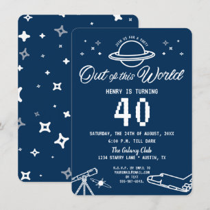 Invitation 40e anniversaire Galaxie spatiale hors de ce monde