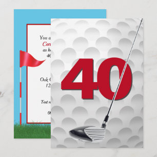 Invitation 40e anniversaire Golf Theme Party