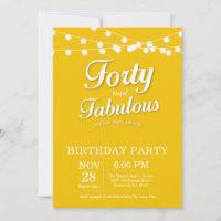 40e anniversaire Invite yellow Fabulow