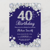40e anniversaire Marine Bleu et Diamant d'argent