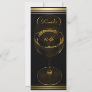 Invitation 40e anniversaire Mens Sepia Gold Boissons froides 