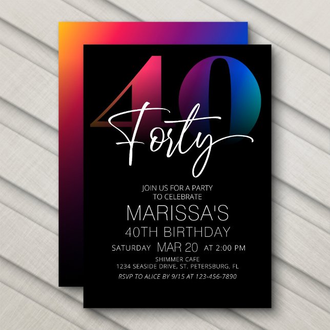 Invitation 40e anniversaire moderne (Créateur téléchargé)