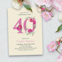 40e anniversaire Peony rose Floral Numéro 40