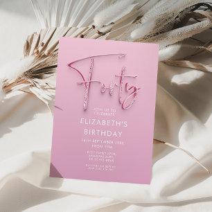 Invitation 40e anniversaire Pink Glitz