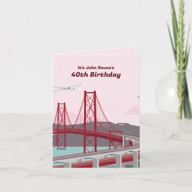 Invitation 40e anniversaire Pont de Lisbonne au coucher du so (Devant)