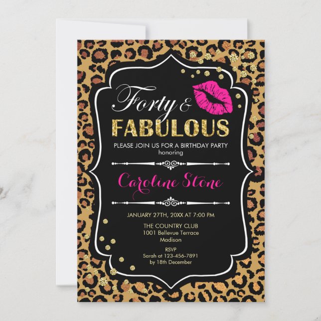 Invitation 40e anniversaire - Quarante fabuleux Empreinte de  (Devant)