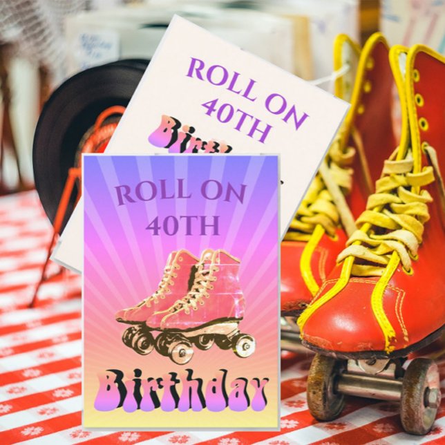 Invitation 40e anniversaire Retro Roller Skate Sunbeam (Créateur téléchargé)