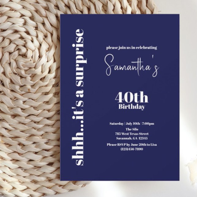 Invitation 40e anniversaire surpris de la marine moderne (Créateur téléchargé)