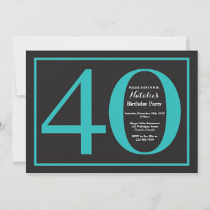 Invitation 40e Anniversaire Tableau Noir Sable et Noir