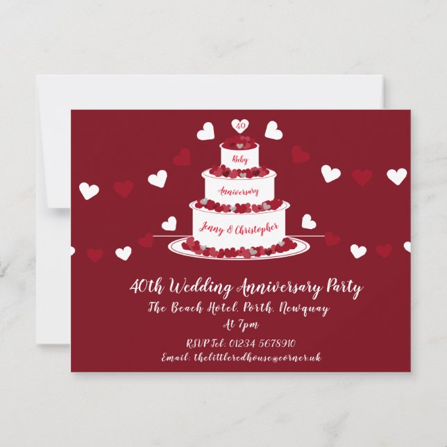 Invitation 40e cérémonie des Mariages de ruby (Dos)