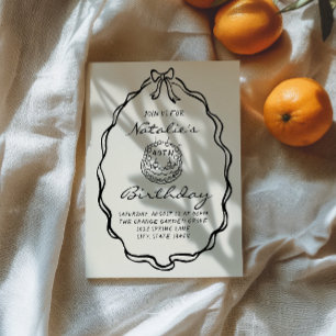 Invitation 40e Fête d'anniversaire du gâteau tiré à la main