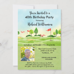 Invitation 40e Quarantième Photo de fête d'anniversaire mascu