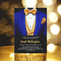 40e Royal Blue and Gold Tuxedo Birthday Event