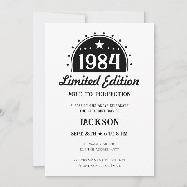 Invitation 40th Birthday Limited Edition (Devant)