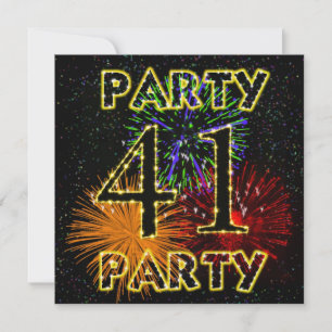 Invitation 41e anniversaire avec feu d'artifice