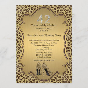 Invitation 42ème, Anniversaire 42ème, Chaussures Cheetah High