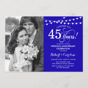 Invitation 45e anniversaire avec photo - Sapphire Blue