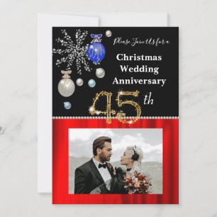 Invitation 45e anniversaire de mariage & Or   Fêtes de fin d'
