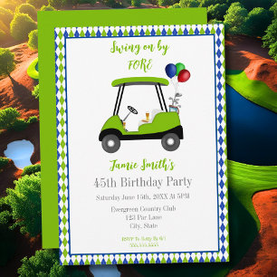 Invitation 45e anniversaire Panier de golf masculin Élégante