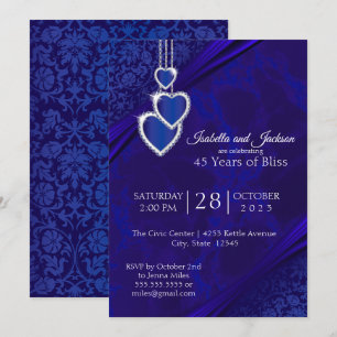 Invitation 45ème / 65ème Sapphire Mariage Anniversaire Concep