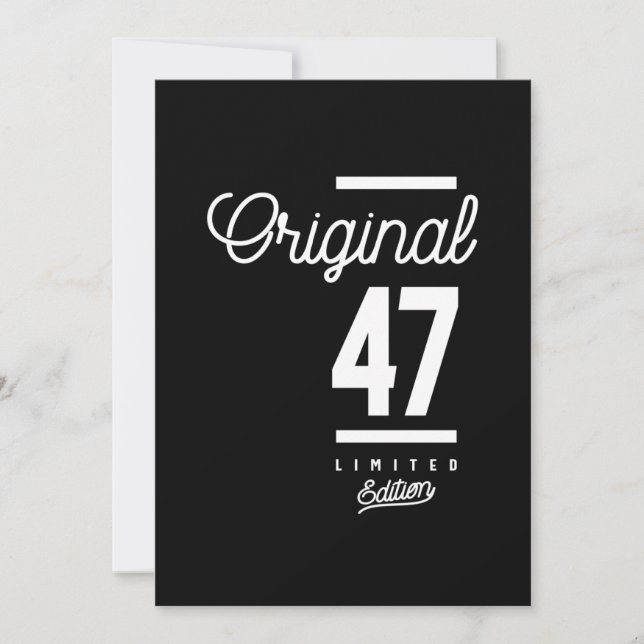 Invitation 47 Ans - Cadeau d'anniversaire drôle pour 47 ans (Devant)
