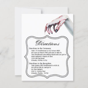 Invitation 4,25x5,5 Direction Cardv v v zombie goutte de sang