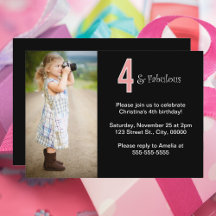 4 et Fabulous Photo personnalisée Anniversaire